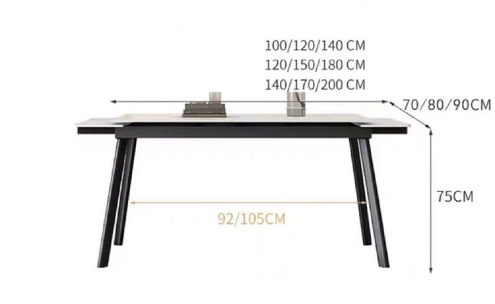 VERDAN Modern Extendable Sintered Stone Dining Table 140-200 cm (INSTOCK)