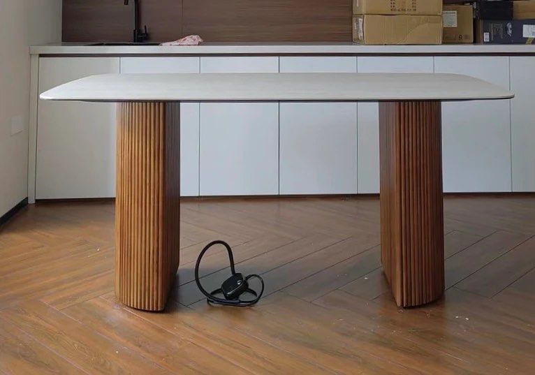 LORO Modern Travertine Dining Table - Radical Homes Singapore