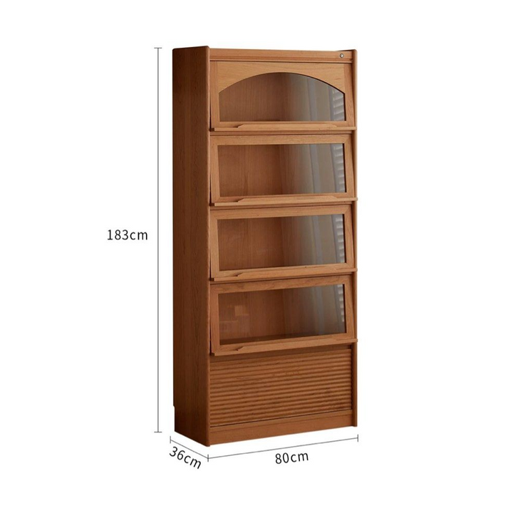 KAYLA Modern Cherry Wood Display Shelf - Radical Homes Singapore