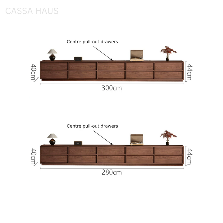 ADOLE Modern Extendable Solid Wood TV Console - Cassa Haus Singapore