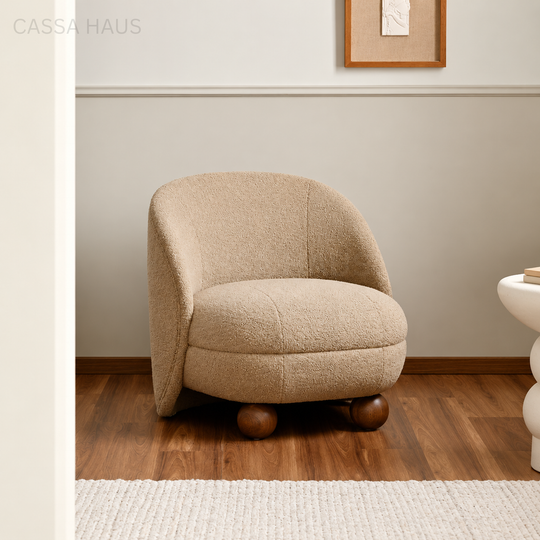 ZAIRA Modern Boucle Lounge Chair - Cassa Haus Singapore