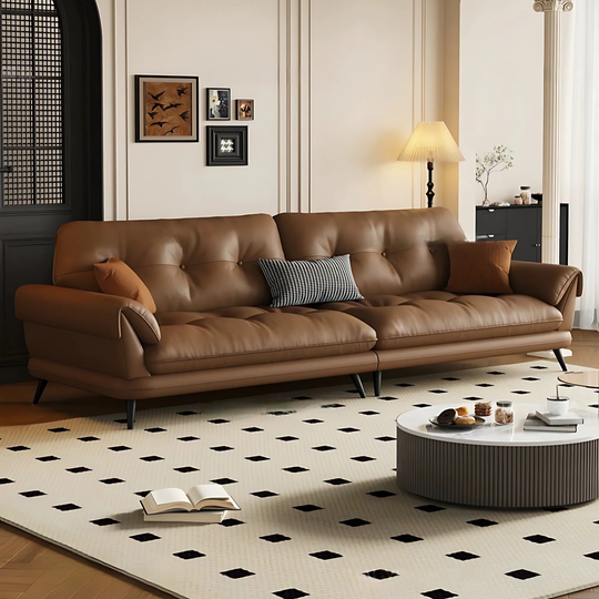 ODARO Modern Genuine Leather Sofa - Cassa Haus Singapore