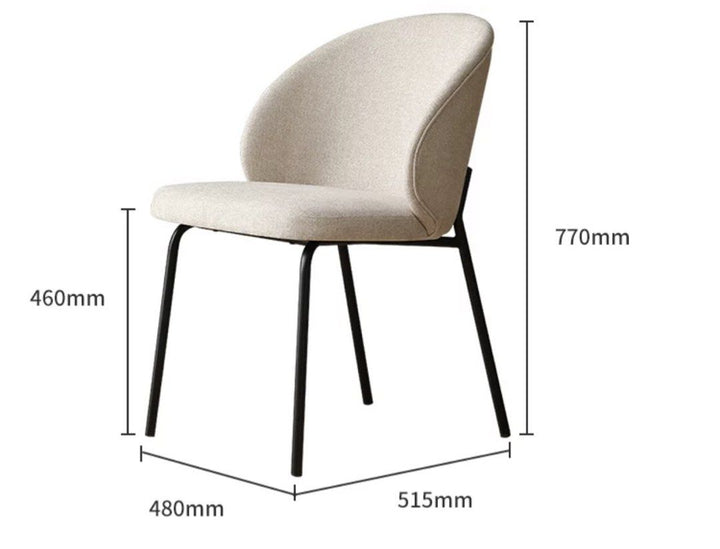 BURRY Modern Fabric Dining Chair - Radical Homes Singapore