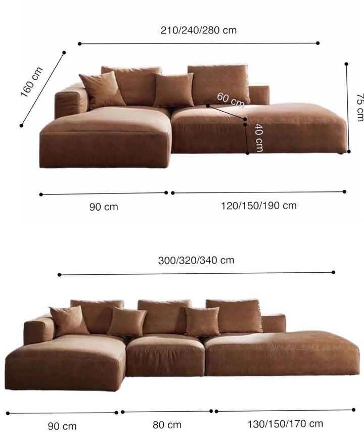 NOTION Sectional Scratch Resistant Double Chaise Sofa - Radical Homes Singapore