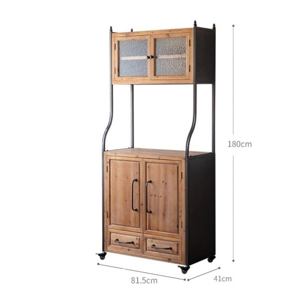 HARLING Rustic Solid Wood Tall Cabinet - Radical Homes Singapore