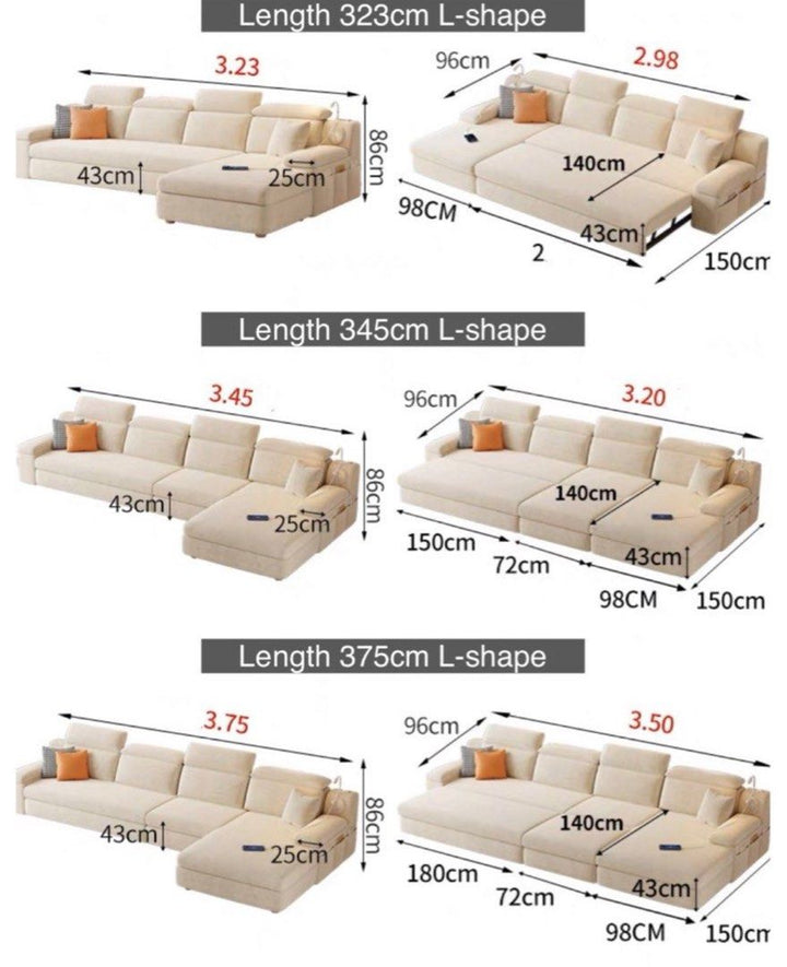 AMIRAE Modern Sofa Bed With Storage - Radical Homes Singapore