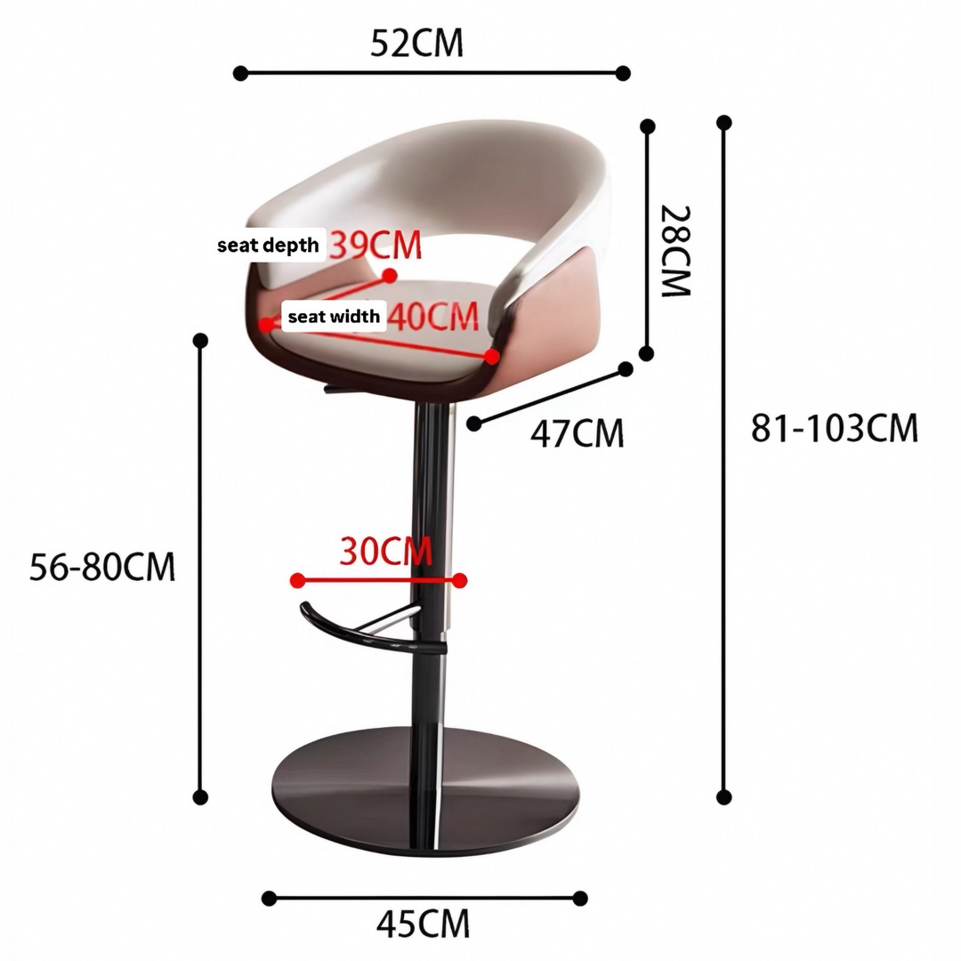 TAMSA Modern Leather Bar Stool - Radical Homes Singapore