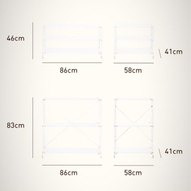 BRYDEN White Metal Frame Rack - Radical Homes Singapore
