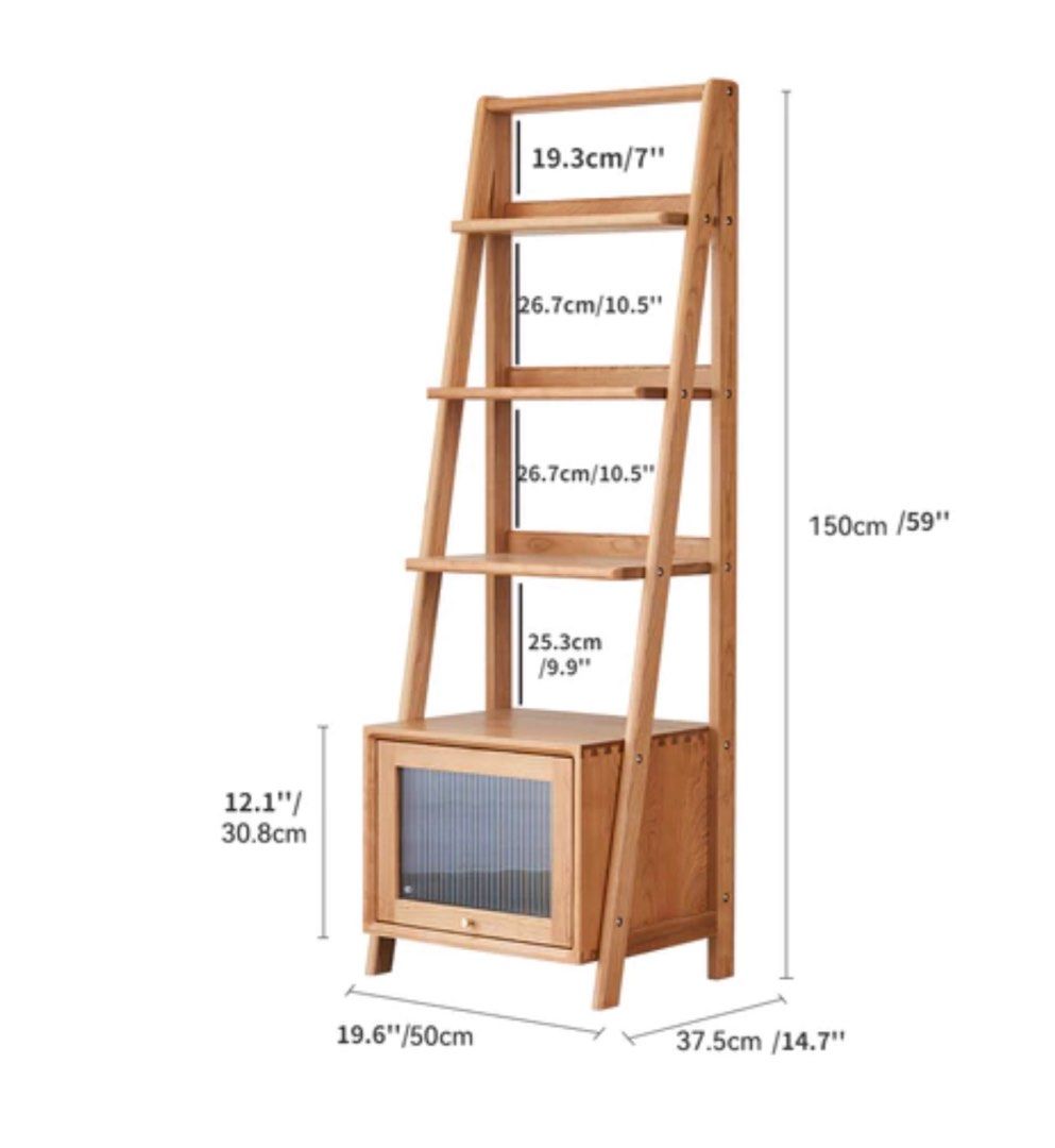 ANSELMO Wood Bookshelf With Storage - Radical Homes Singapore