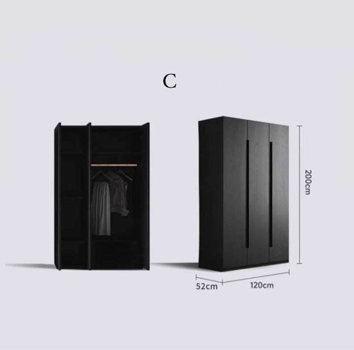 HENRYK Modern Black Wardrobe - Radical Homes Singapore