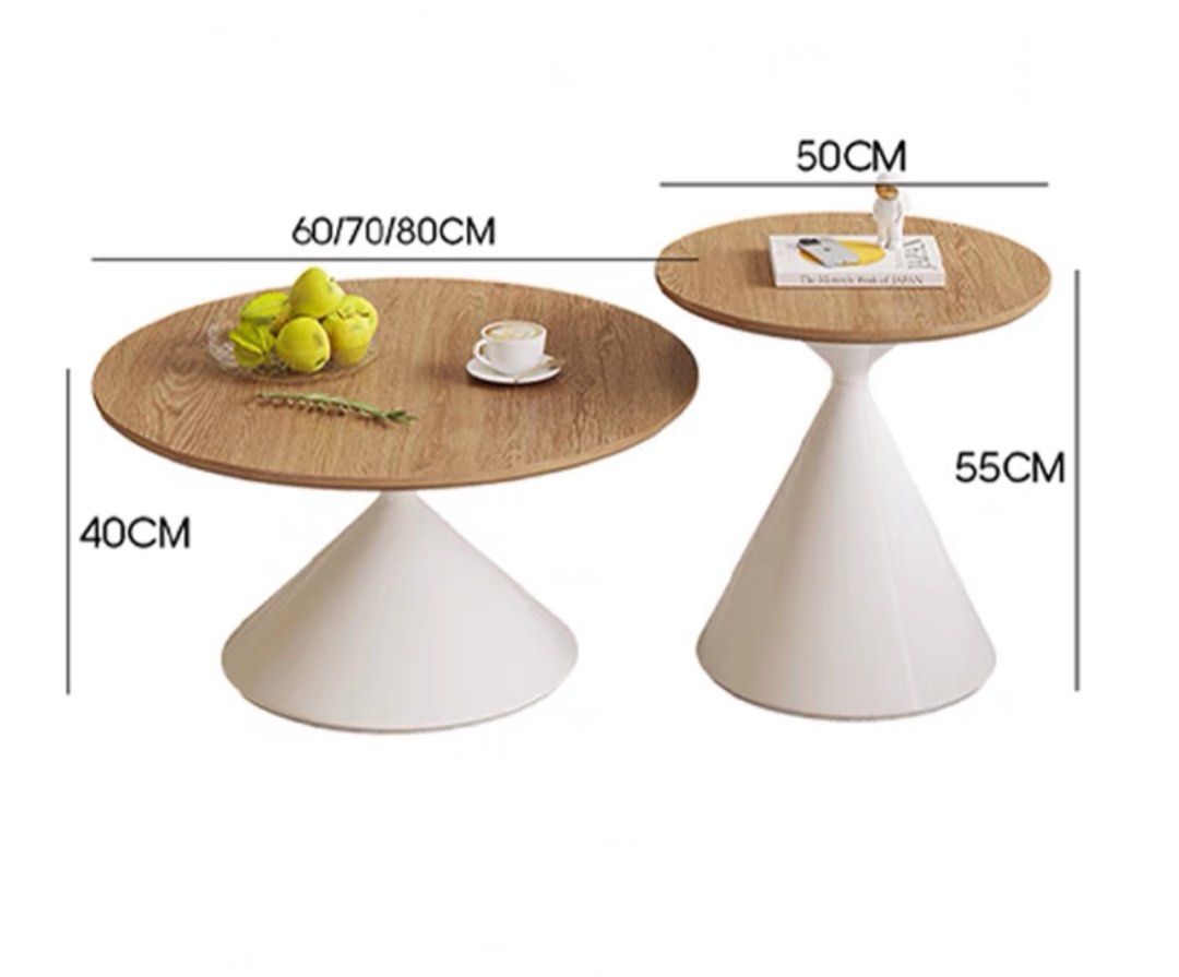 AUGUSTO Modern Round Solid Wood Coffee Table - Radical Homes Singapore