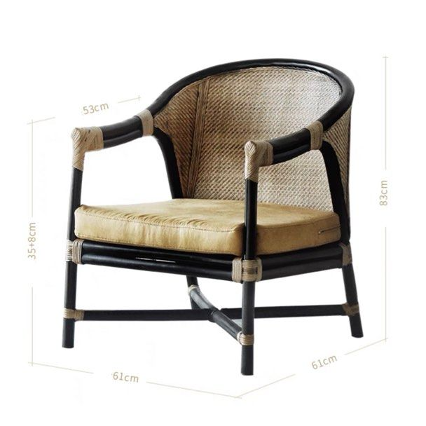 ROSEHAVEN Vintage Rattan Lounge Chair - Cassa Haus Singapore