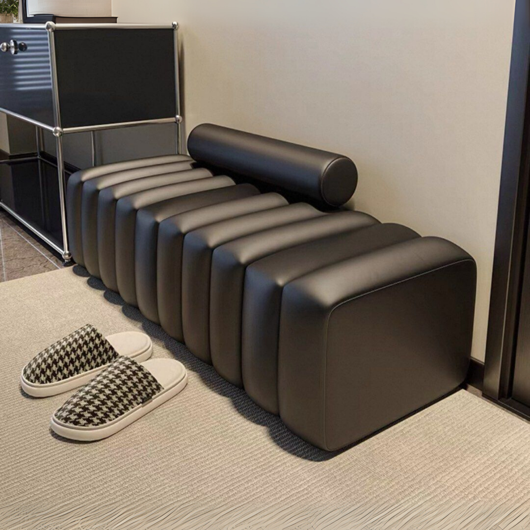 GABRI Modern Leather Bench - Radical Homes Singapore