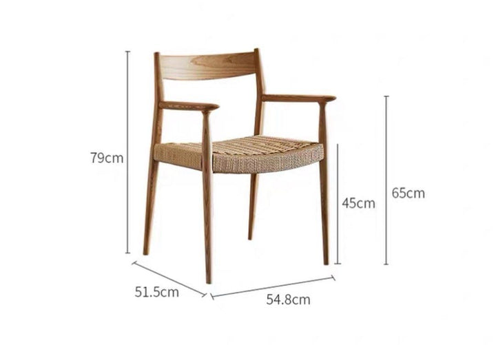 TIERRA Japandi Rope Woven Dining Chair - Radical Homes Singapore