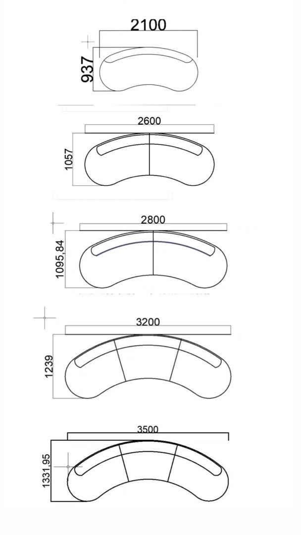 BOKEL Modern Curved Sofa - Radical Homes Singapore