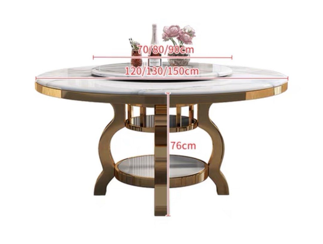 LUNETTE Modern Round Marble Dining Table - Cassa Haus Singapore