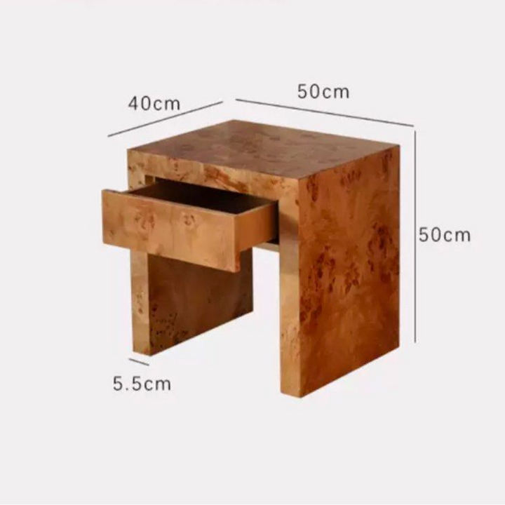 BRAYNE Wabi Sabi Solid Wood Bedside Table - Radical Homes Singapore