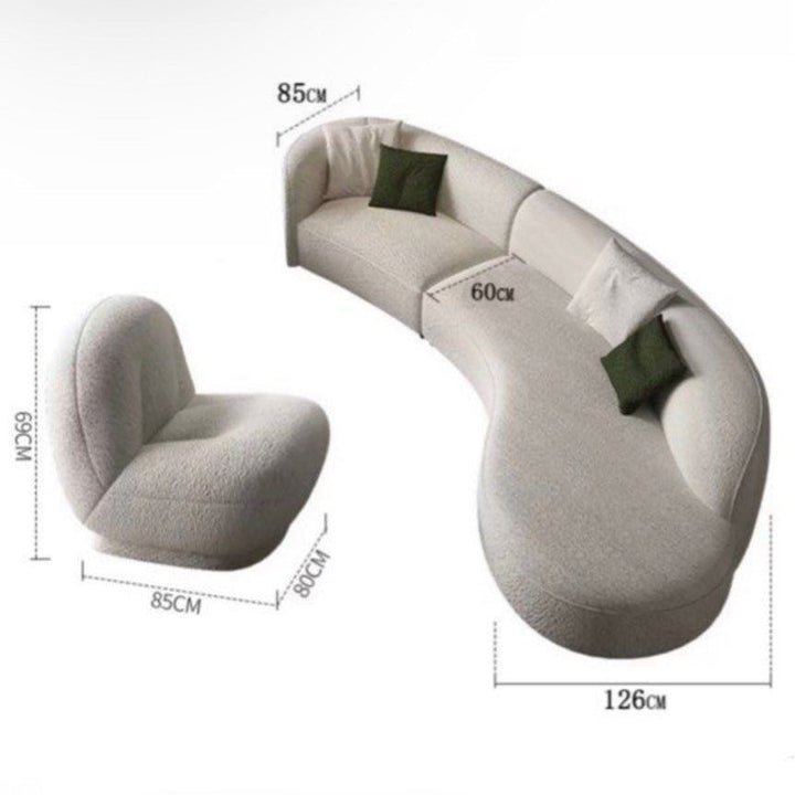 ELLE Boucle Sectional Sofa - Radical Homes Singapore