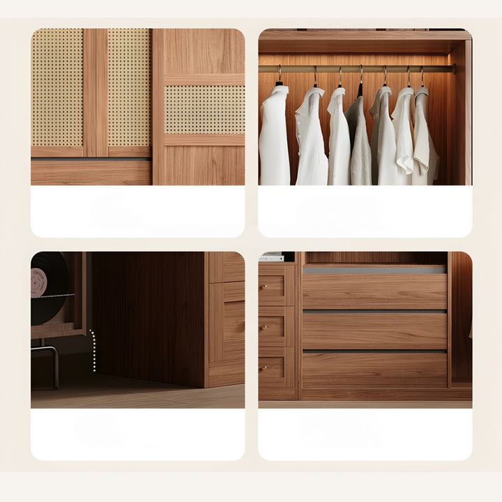 FLORENZO Rustic Solid Wood Wardrobe