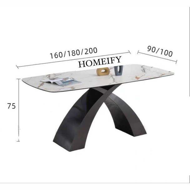FENTON Modern Sintered Stone Dining Table - Radical Homes Singapore
