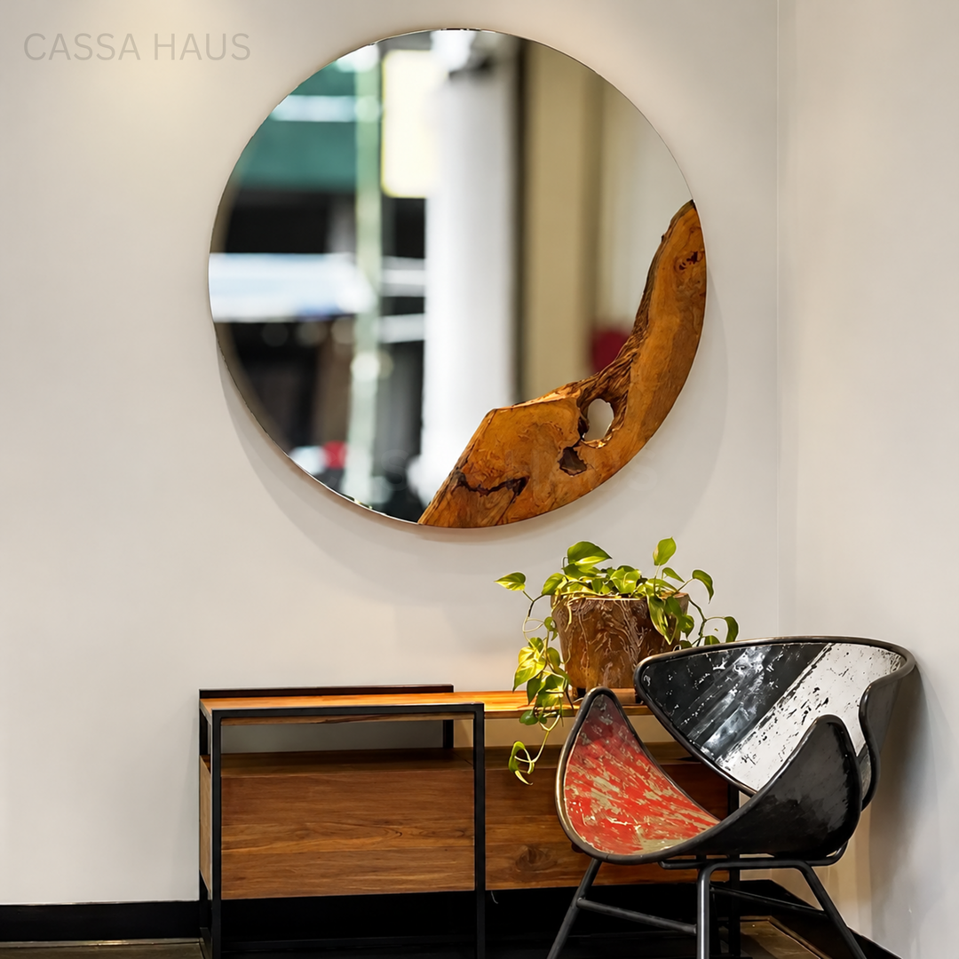 LIGO Modern Round Wall Mirror - Cassa Haus Singapor