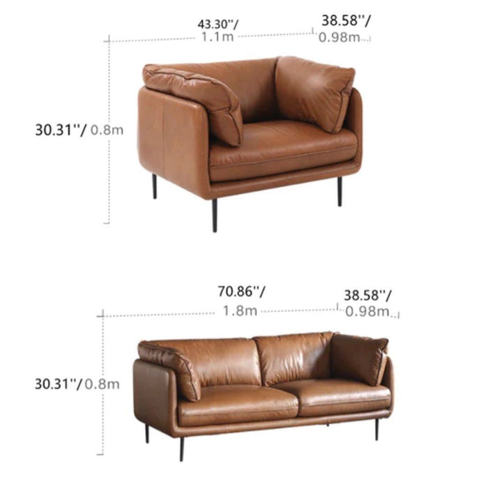 VOSSA Genuine Leather Sofa - Radical Homes Singapore