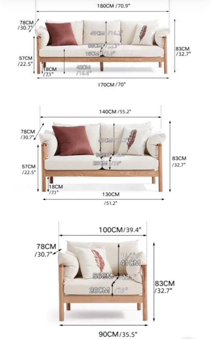 LORIANNE Wood Frame Sofa - Radical Homes Singapore
