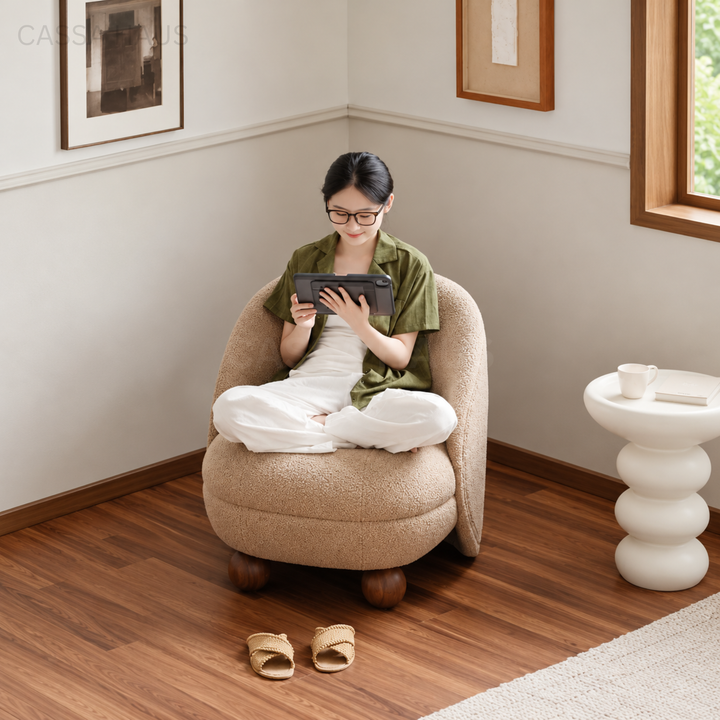 ZAIRA Modern Boucle Lounge Chair - Cassa Haus Singapore