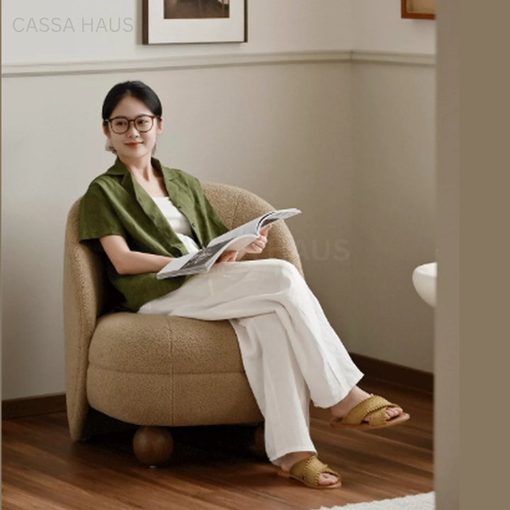ZAIRA Modern Boucle Lounge Chair - Cassa Haus Singapore
