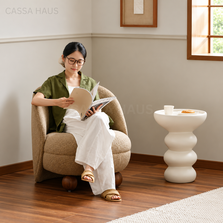 ZAIRA Modern Boucle Lounge Chair - Cassa Haus Singapore