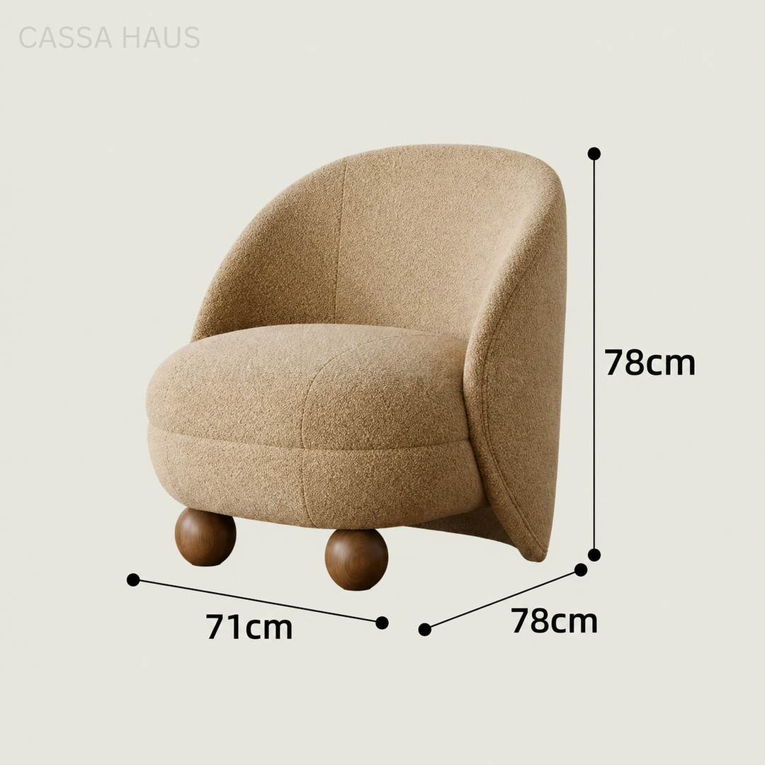 ZAIRA Modern Boucle Lounge Chair - Cassa Haus Singapore