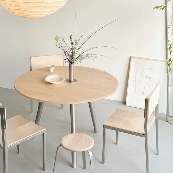 BREE Japandi Solid Wood Round Dining Table - Radical Homes Singapore
