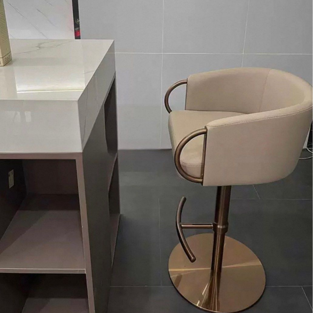 AVMOS Modern Genuine Leather Bar Stool - Radical Homes Singapore