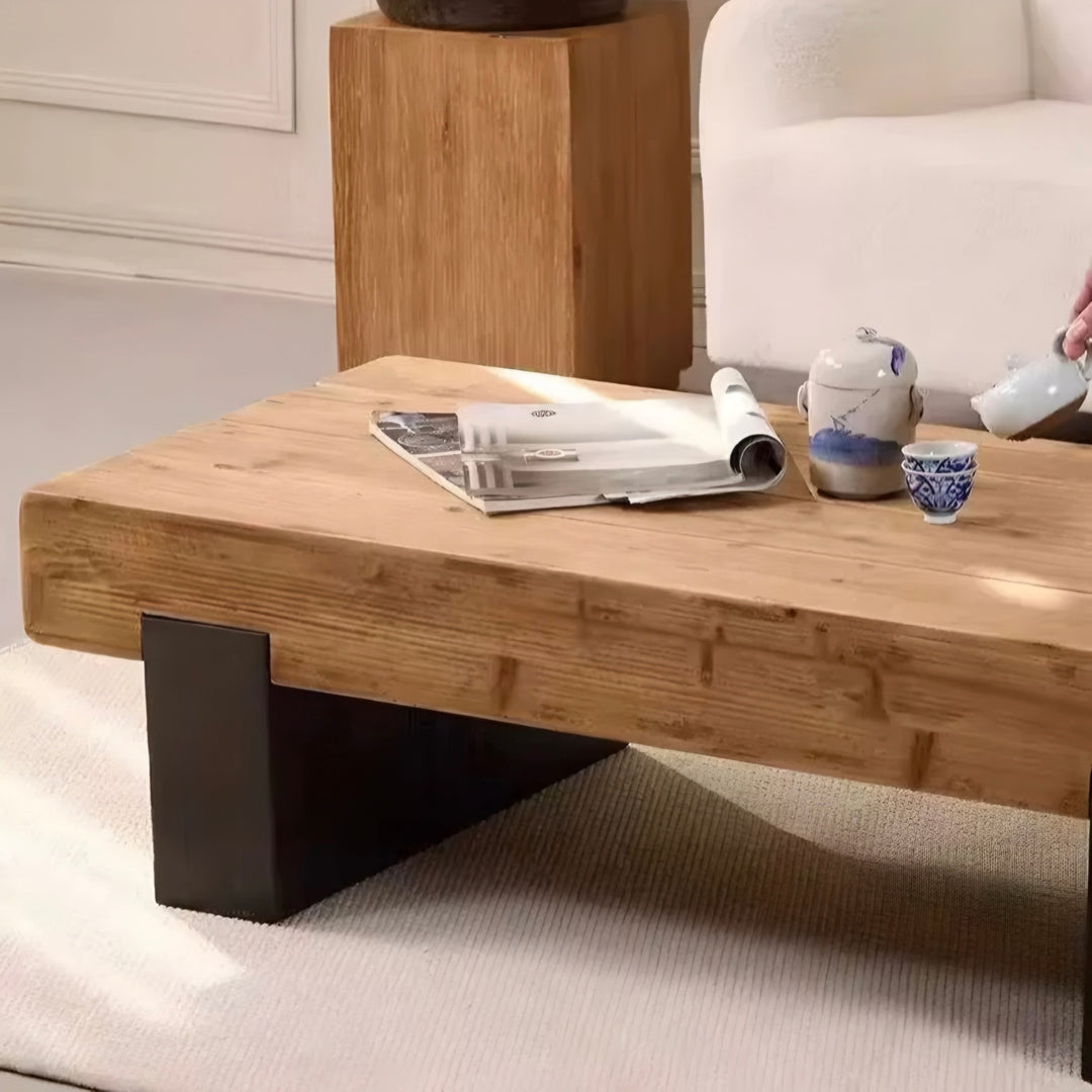 DREVANO Rustic Solid Wood Coffee Table - Cassa Haus Singapore