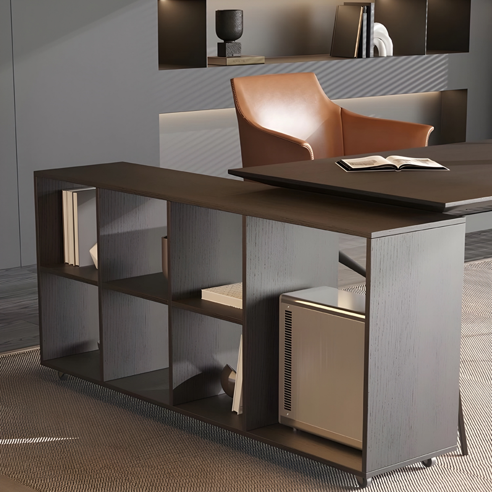 NERO Modern Office Side Desk with Storage Shelf - Radical Homes Singapore