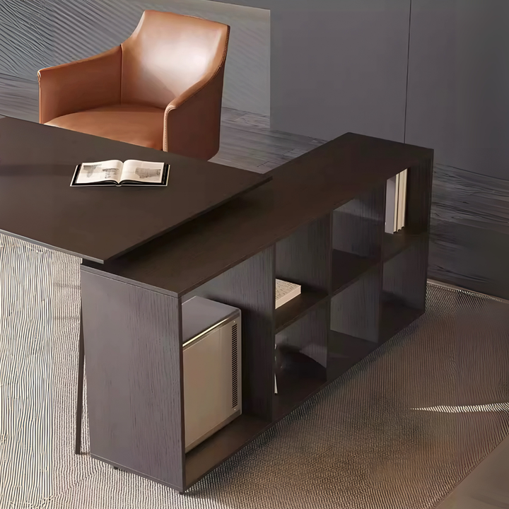 NERO Modern Office Side Desk with Storage Shelf - Radical Homes Singapore