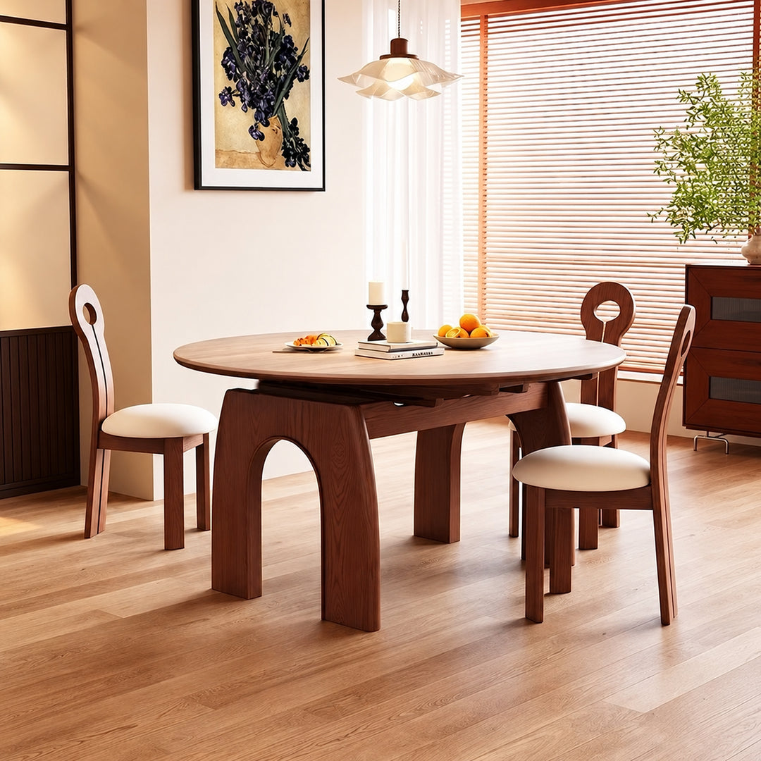ASHLEY Modern Travertine Extendable Dining Table (INSTOCK) - Cassa Haus Singapore