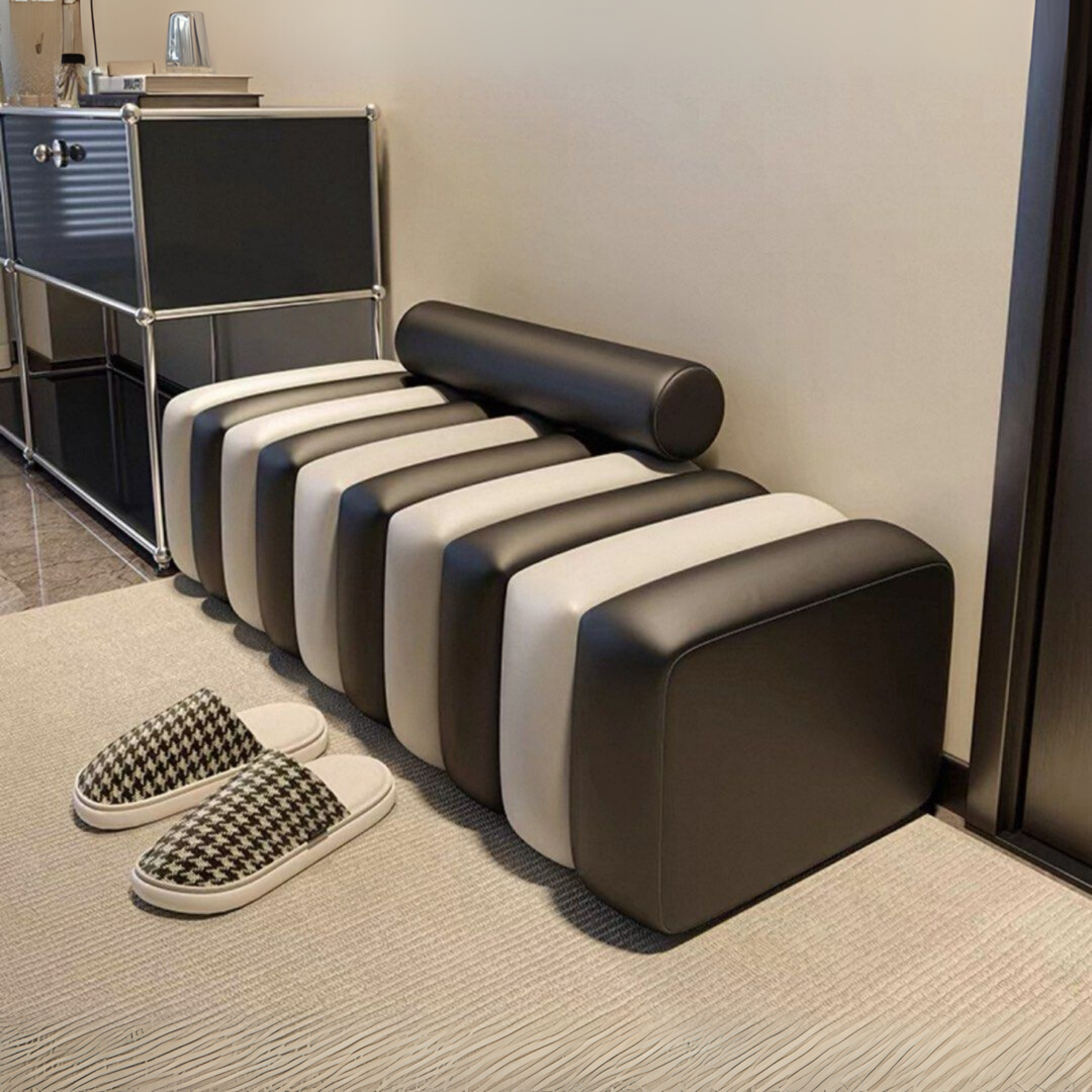 GABRI Modern Leather Bench - Radical Homes Singapore