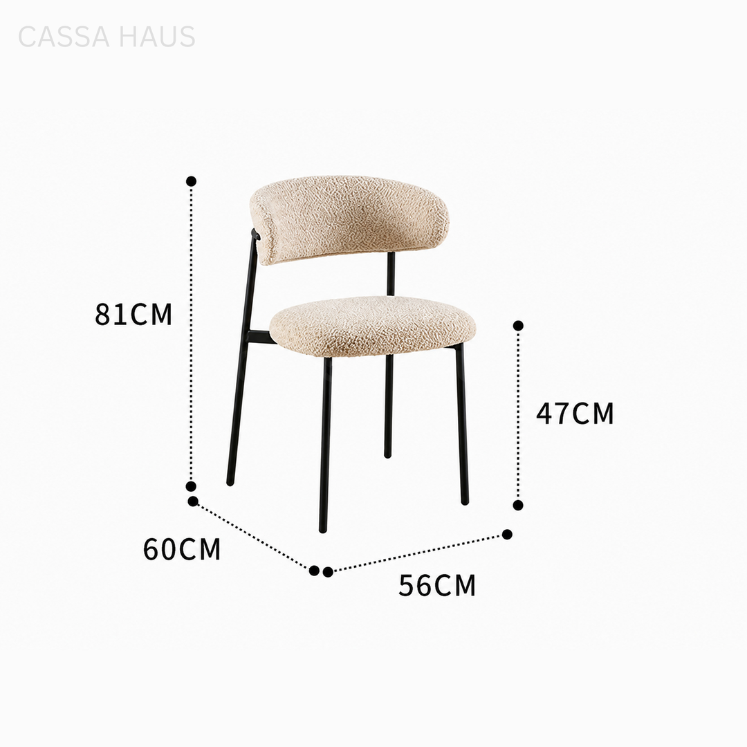 BAX Modern Boucle Dining Chair - Cassa Haus Singapore