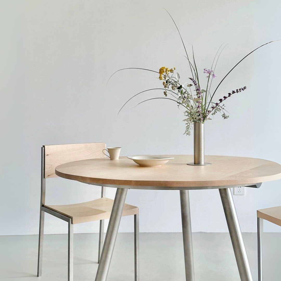 BREE Japandi Solid Wood Round Dining Table - Radical Homes Singapore