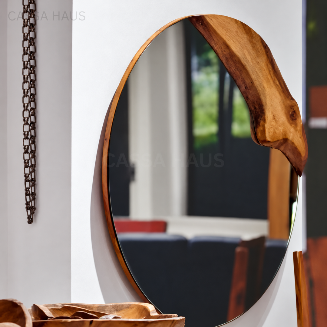 LIGO Modern Round Wall Mirror - Cassa Haus Singapor