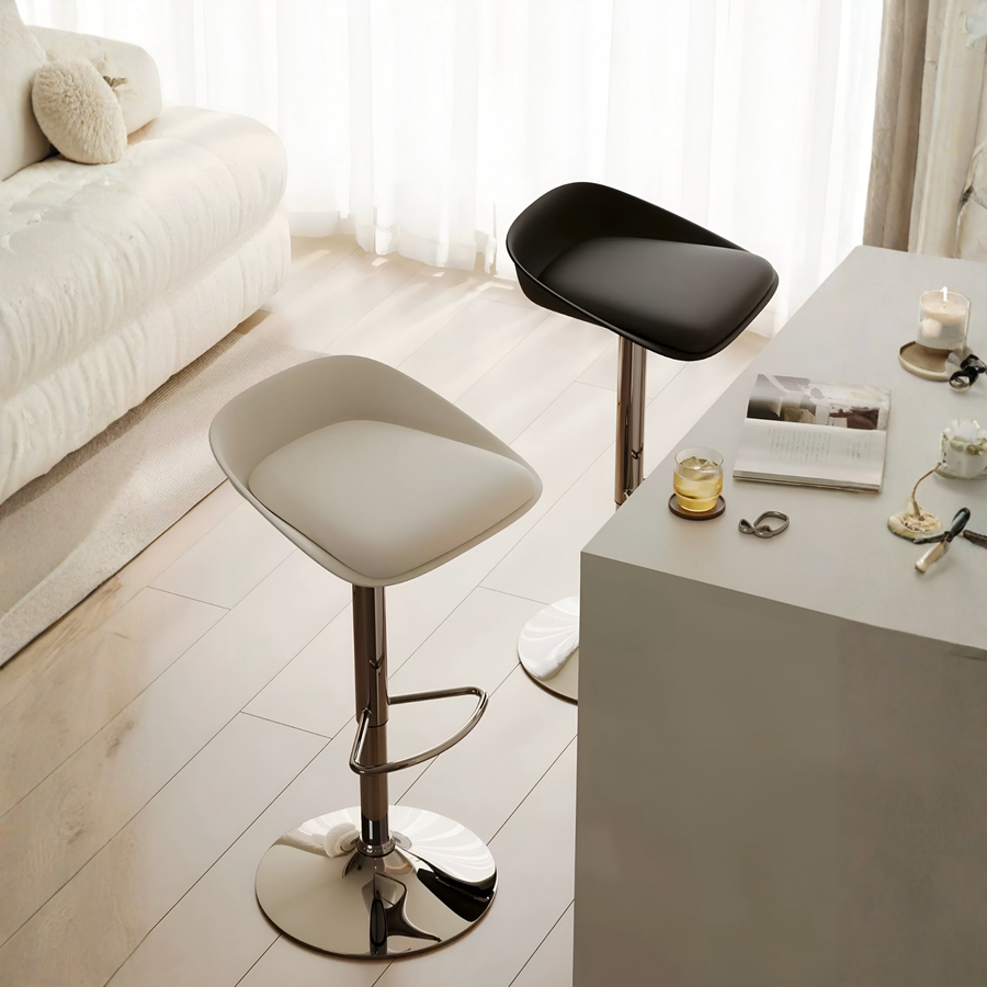 BORIA Modern Leather Bar Stool - Radical Homes Singapore