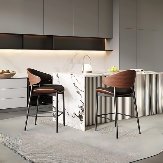 VAYLEN Modern Leather Bar Stool - Cassa Haus Singapore