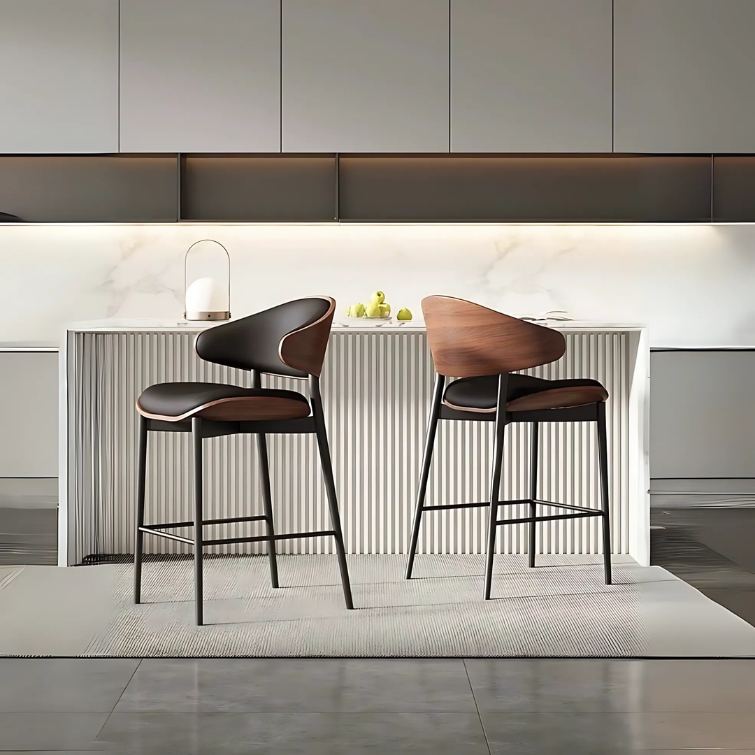 VAYLEN Modern Leather Bar Stool - Cassa Haus Singapore