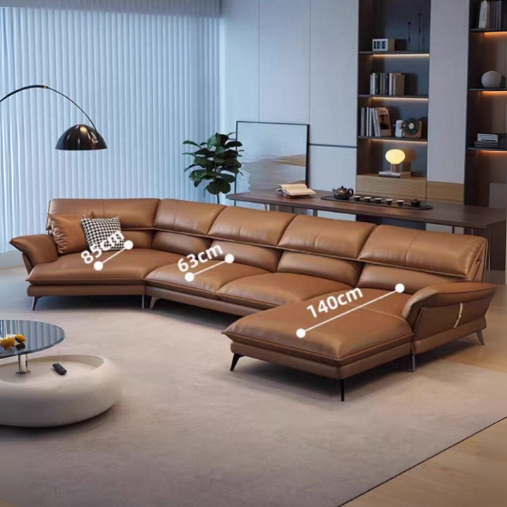 TOZIEO Modern Genuine Leather Sofa - Radical Homes Singapore