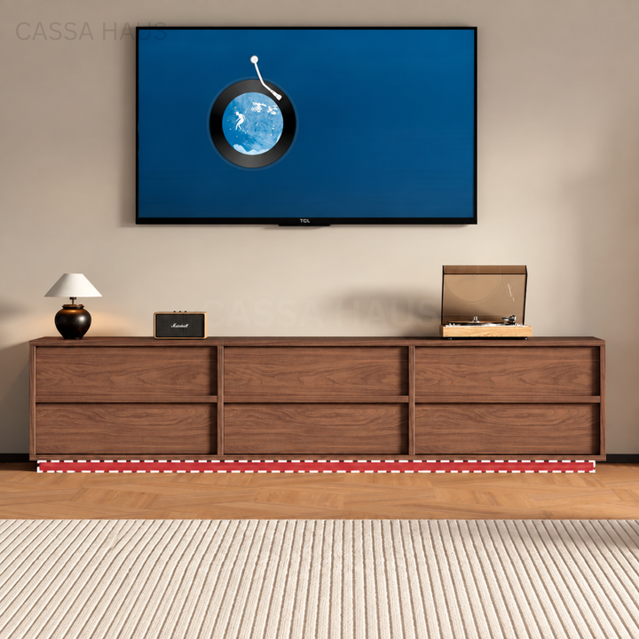 ADOLE Modern Extendable Solid Wood TV Console - Cassa Haus Singapore