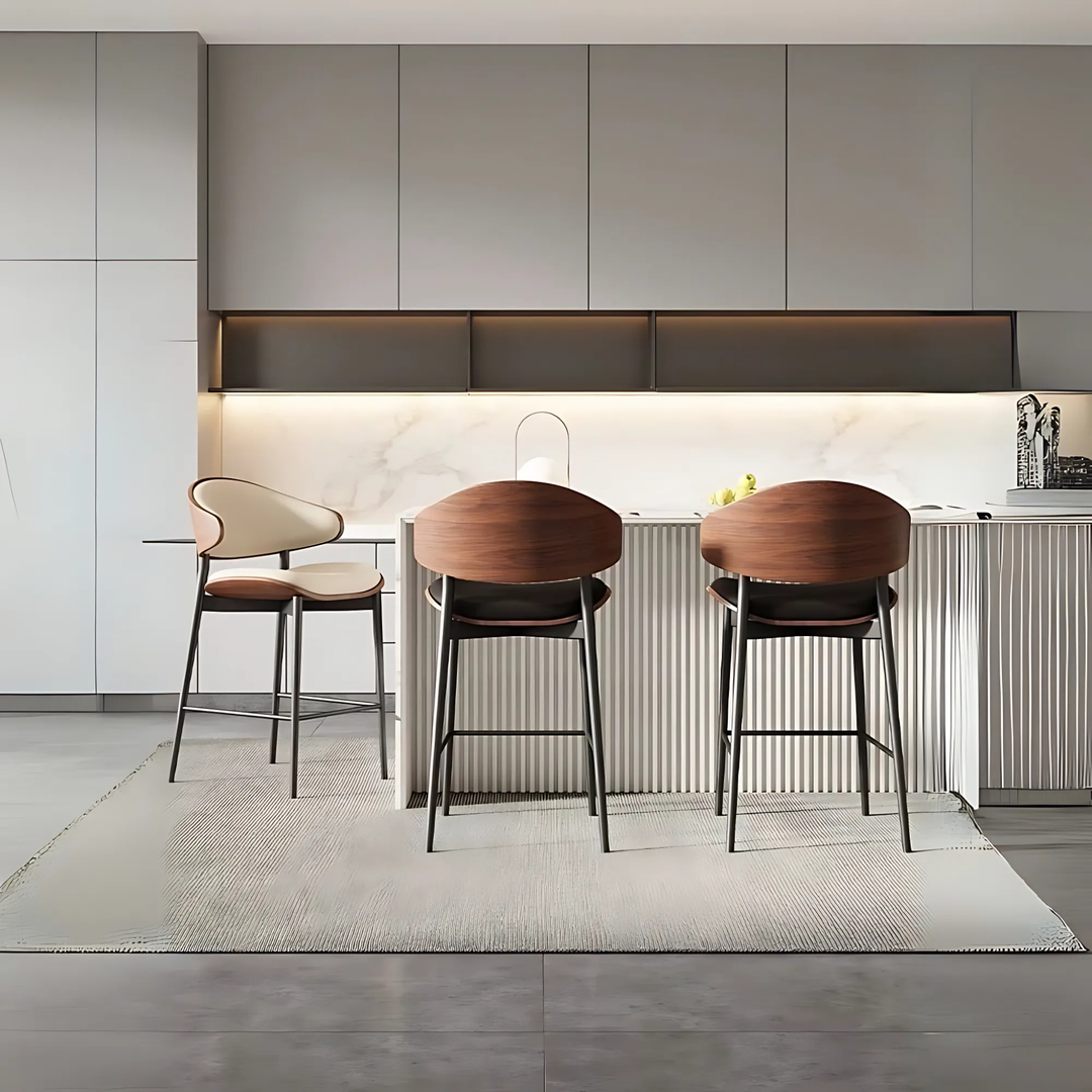 VAYLEN Modern Leather Bar Stool - Cassa Haus Singapore