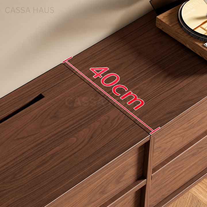 ADOLE Modern Extendable Solid Wood TV Console - Cassa Haus Singapore