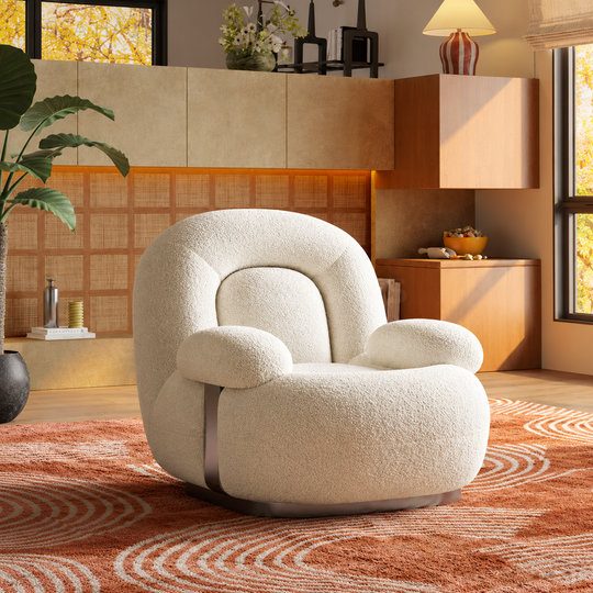 KIAPIS Modern Boucle Lounge Chair - Cassa Haus Singapore