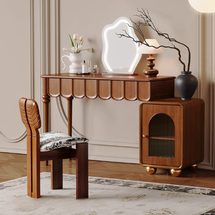 FLEUREN Vintage Solid Wood Dressing Table Set